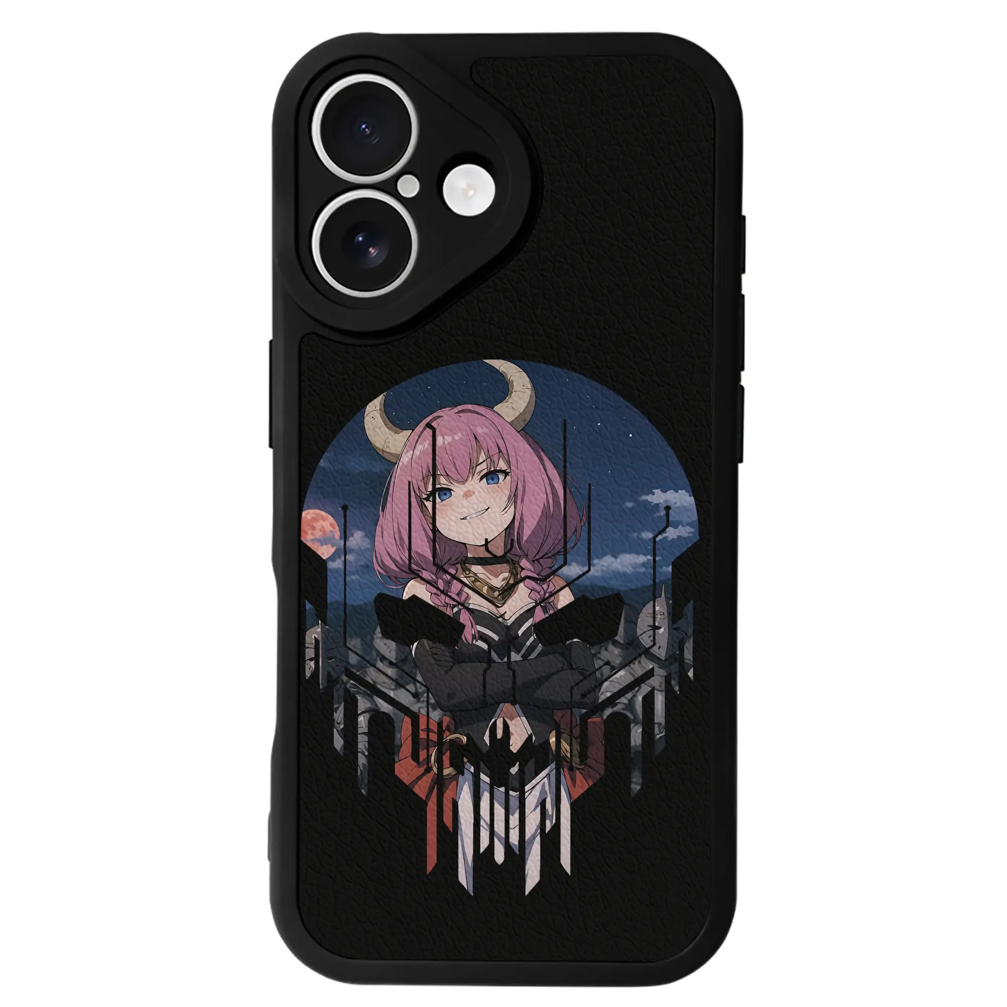 葬送のフリーレン（Frieren） グッズ,アウラ（Aura） - IPhone 16シリーズ対応 ・ シリコンスマホケース ・ レザー調 ・ 高精度フィット ・ 耐衝撃 ・ ワイヤレス充電対応 ・ 精密カット